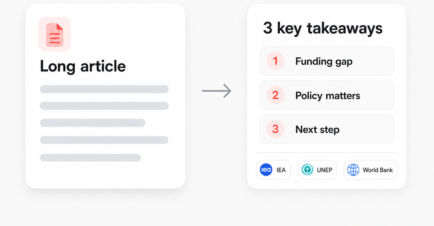 Ask Layer turning a long article into key points and sources